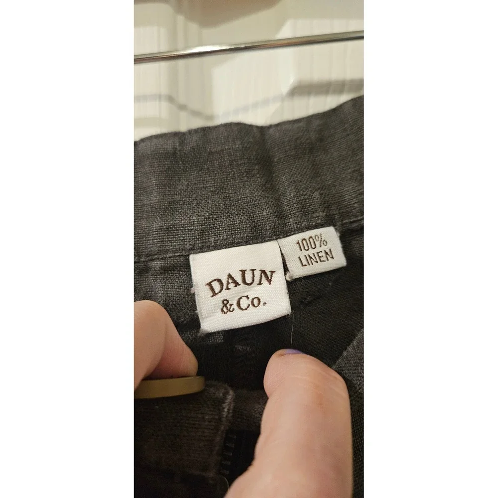DAUN & Co River Shorts Womens Small 100%‎ Linen Charcoal Handmade Bali